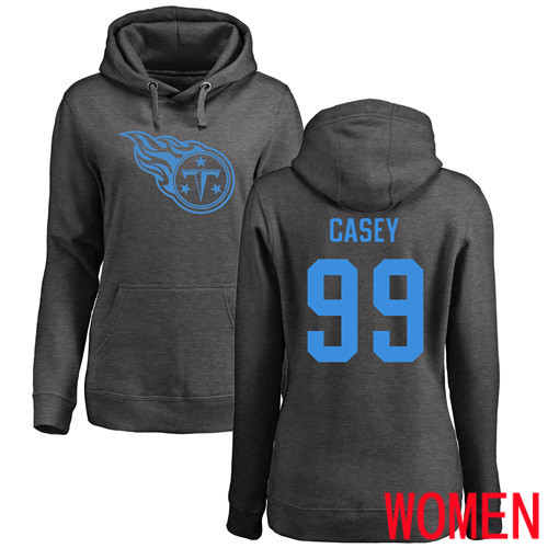 Tennessee Titans Ash Women Jurrell Casey One Color NFL Football #99 Pullover Hoodie Sweatshirts